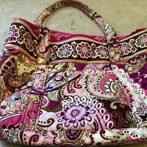 Stylish Quilted Floral Tote Bag - Pink Multi